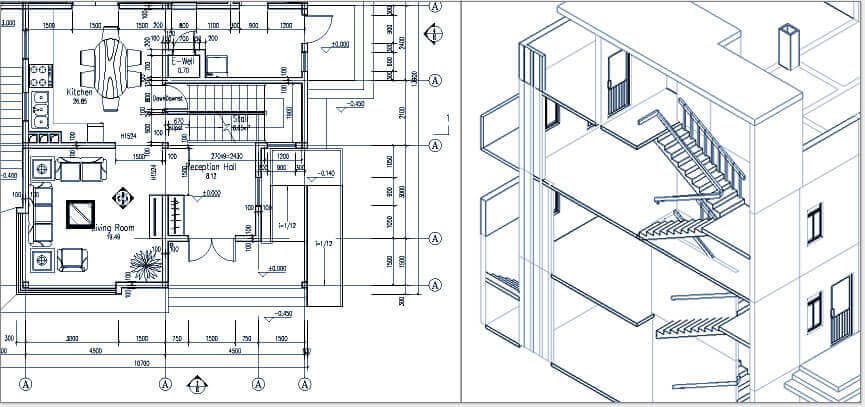 Draw architectural plan and see 3D model